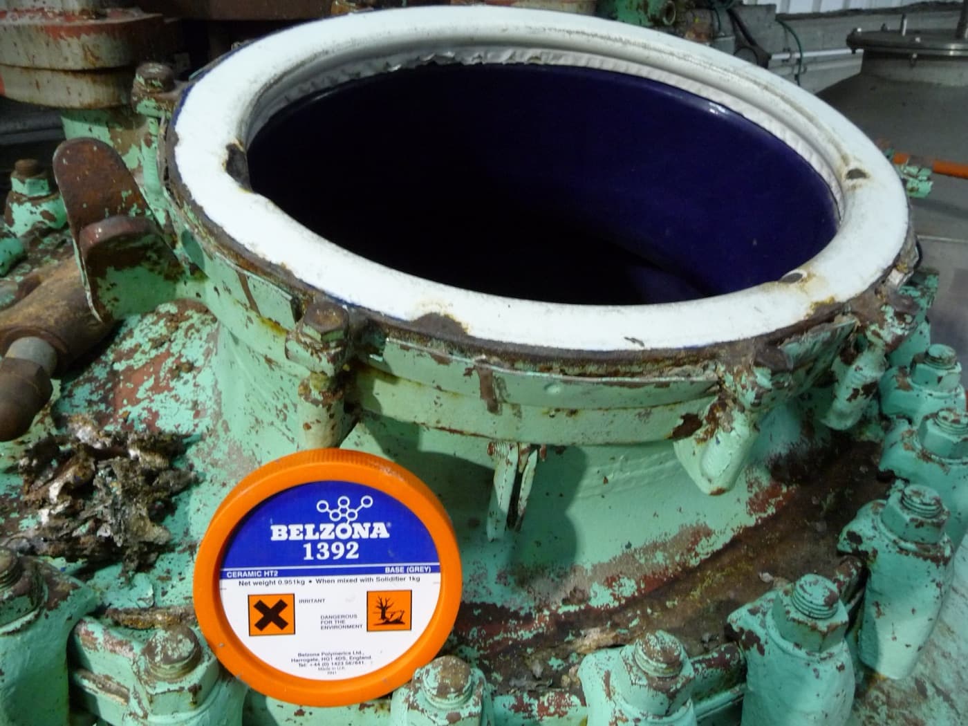 Sludge digester dome interior rebuilt and relined by CM Solutions US