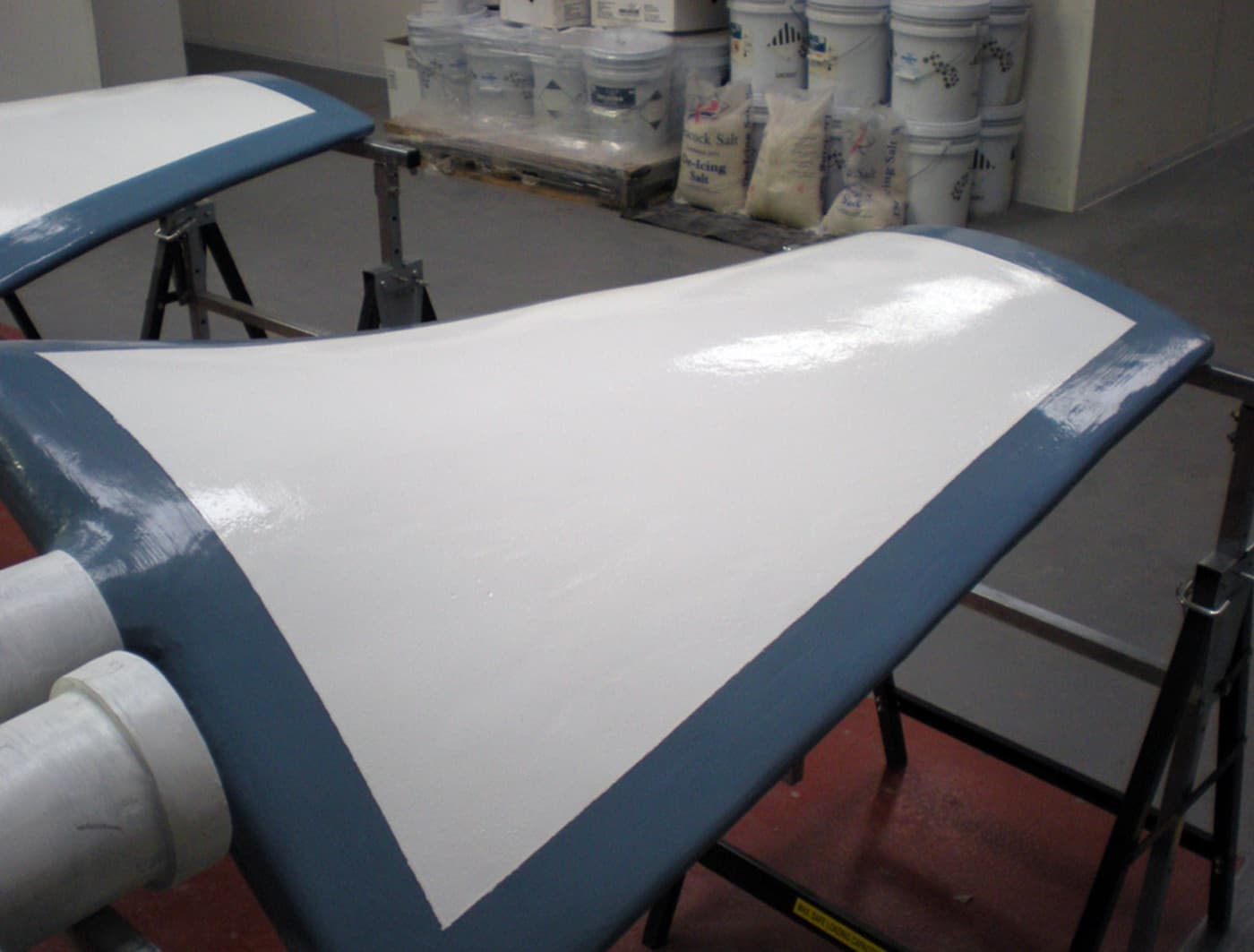 Induced draft fan blade leading edges rebuilt and coated for erosion protection by CM Solutions US