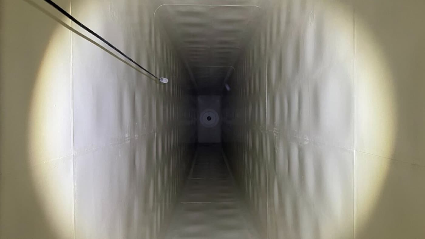 Interior of an evaporator vessel rebuilt and finished with a smooth hygienic lining by CM Solutions US