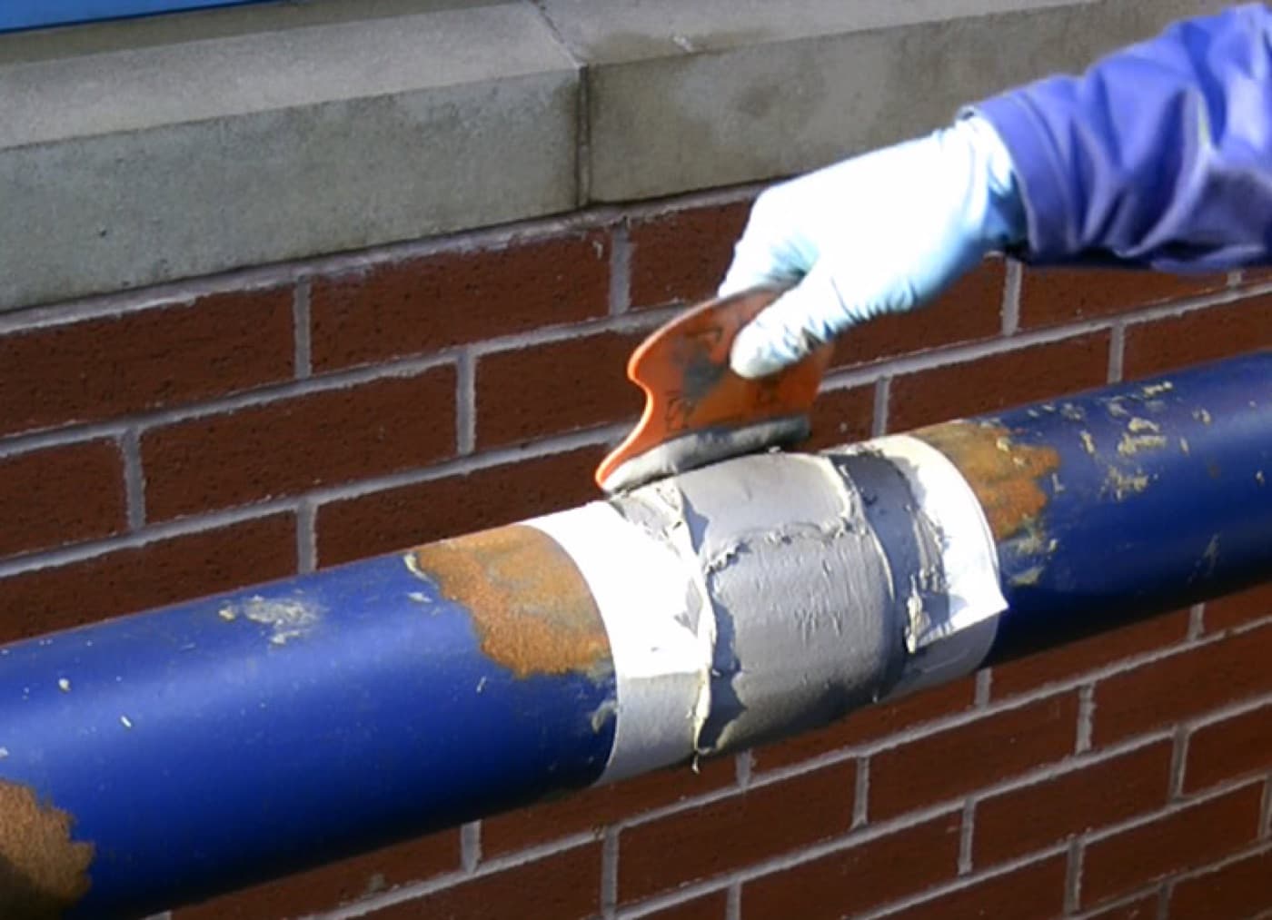 Transformer radiator bank with weeping oil leak sealed and coated by CM Solutions US