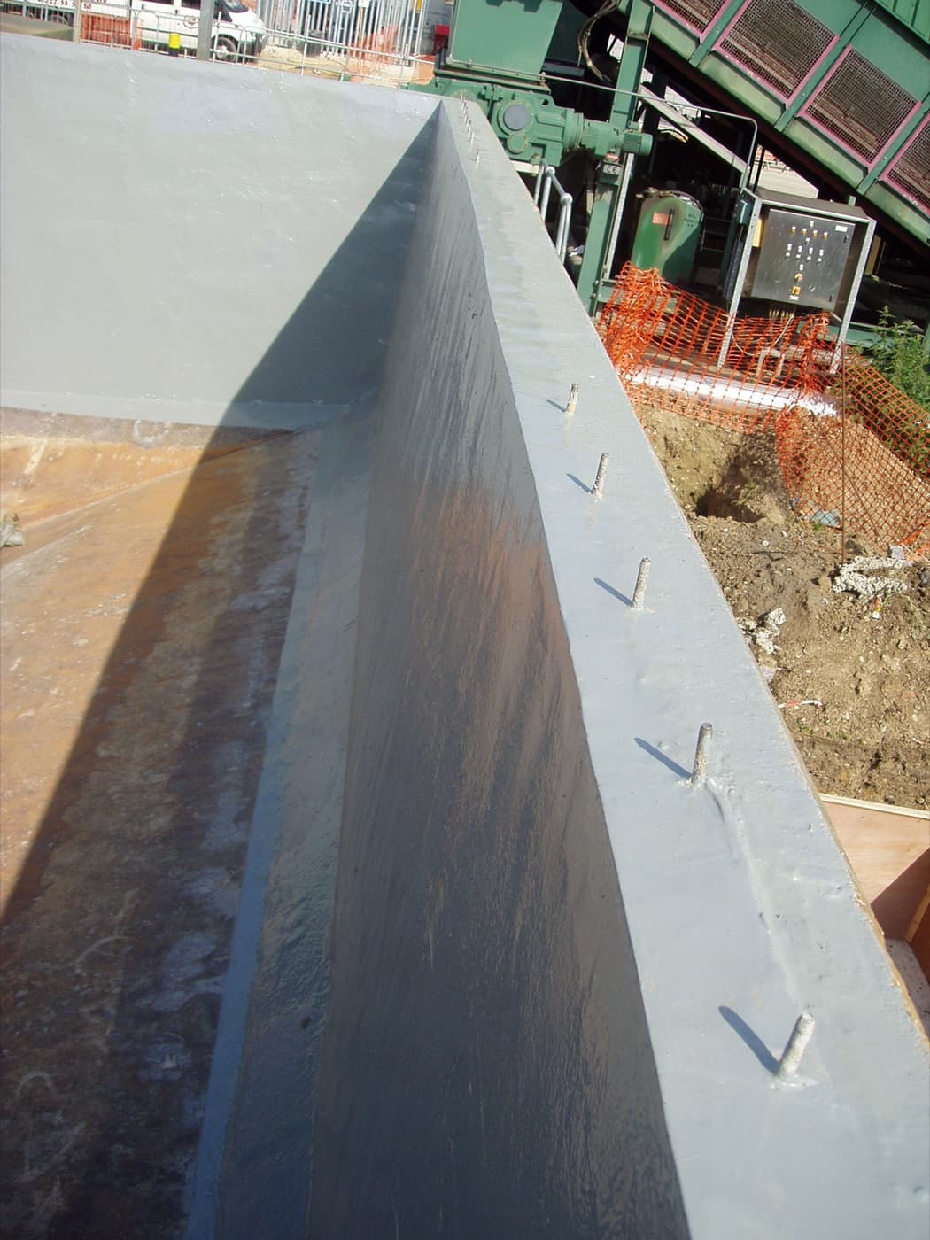Potable water tank interior blasted, rebuilt, and lined for drinking-water contact by CM Solutions US